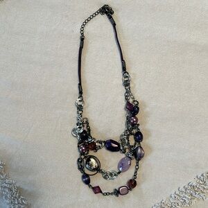Lis Sophia Cassis Purple/silver necklace